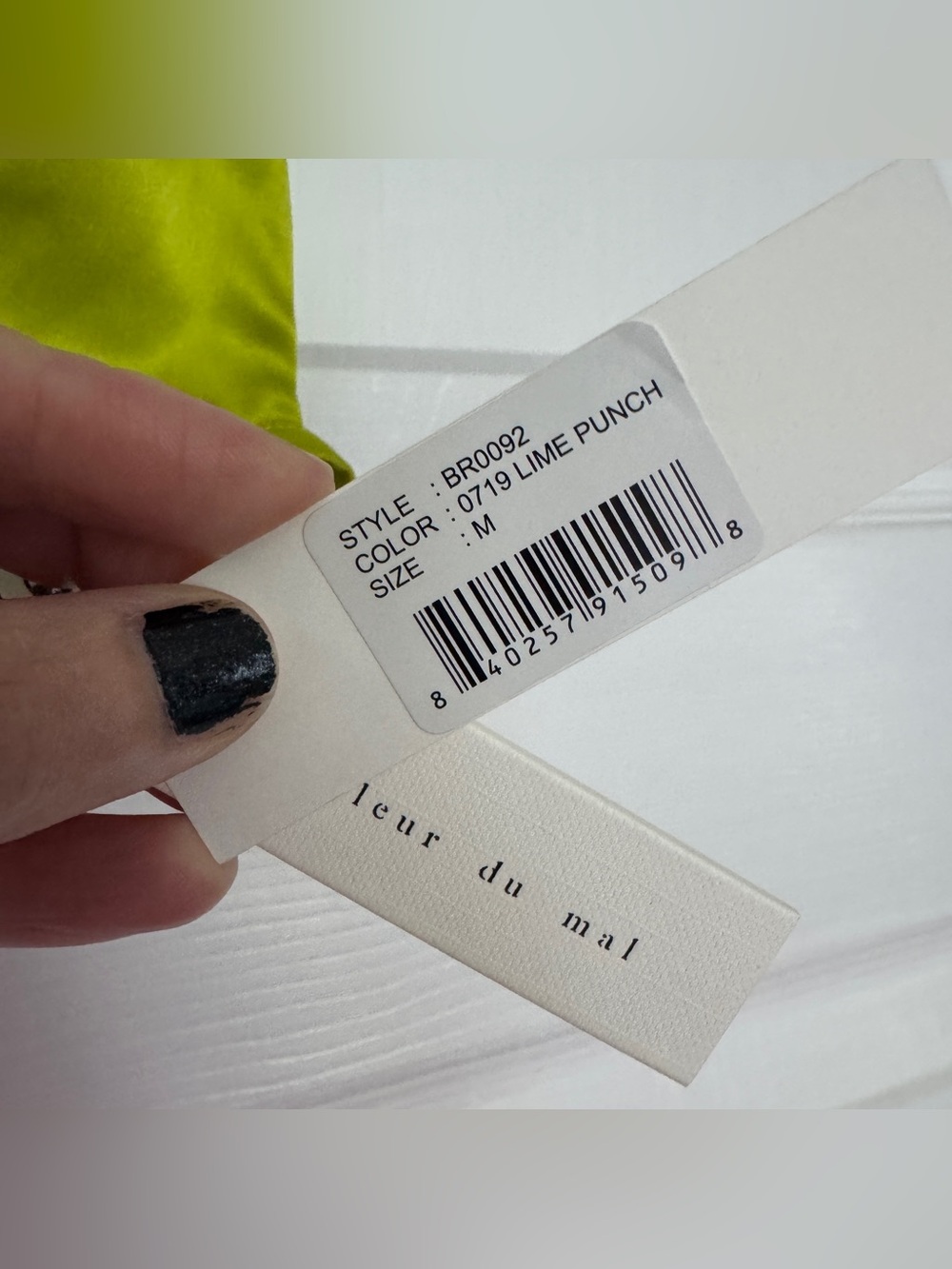 FLEUR DU MAL | NWT Luxe Triangle Bra MEDIUM - lime punch - Picture 3 of 7